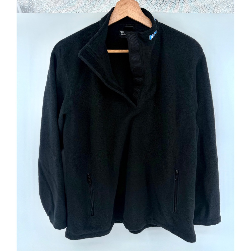 Vintage Polo‎ Jeans Co Ralph Lauren Mens Black Fleece Pullover Jacket Large